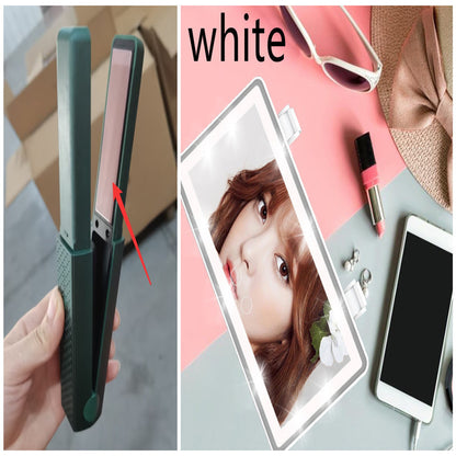 Hair Straightener Cordless Usb Hair Straightener Mini Ceramics Hair Curler 3 Constant Temperature Portable Flat Iron For Travel