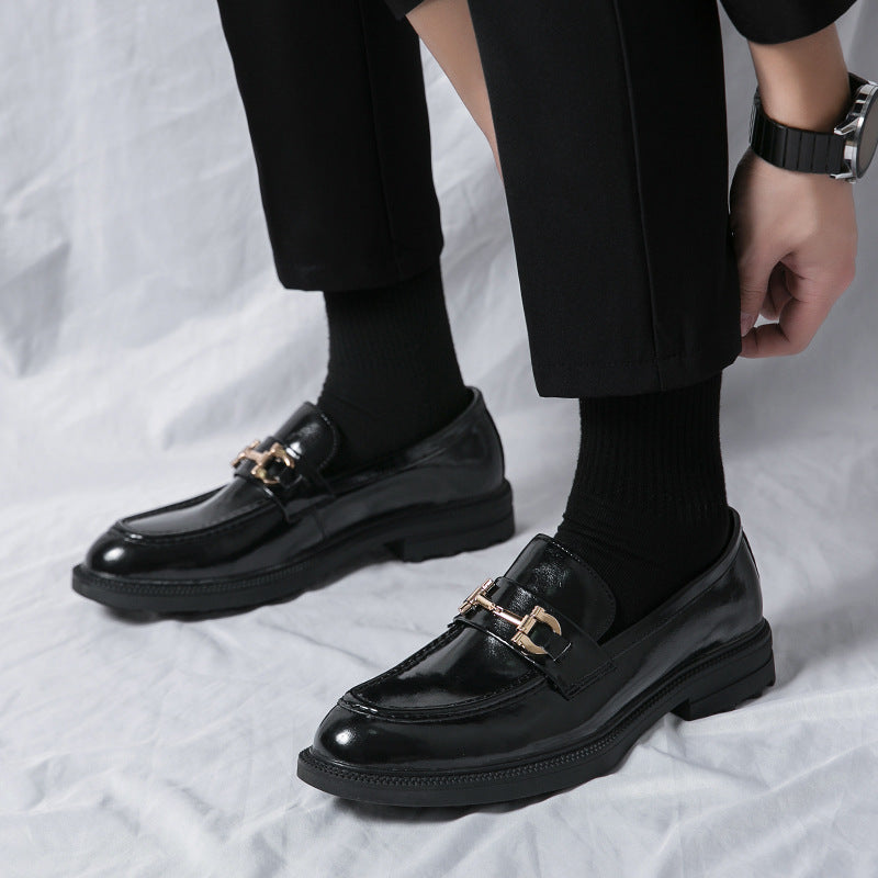 Horsebit Loafers Male Fashion Formal Wear Lace-up Platform